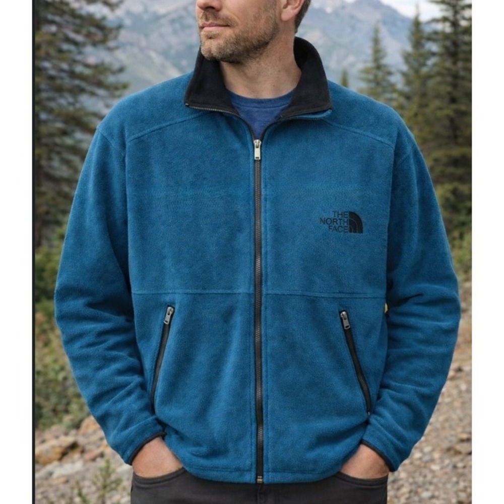 The North Face Denali Fleece Jacket Teal Blue Made in USA Men's M